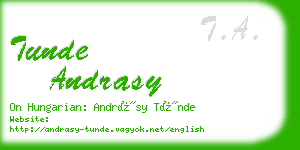 tunde andrasy business card